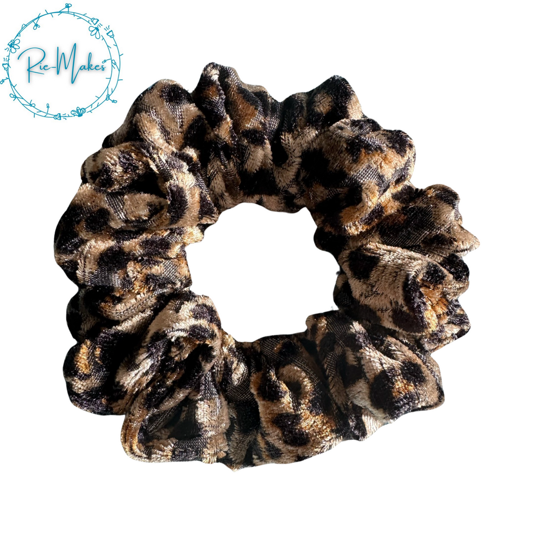 Velvet Animal Print Scrunchie