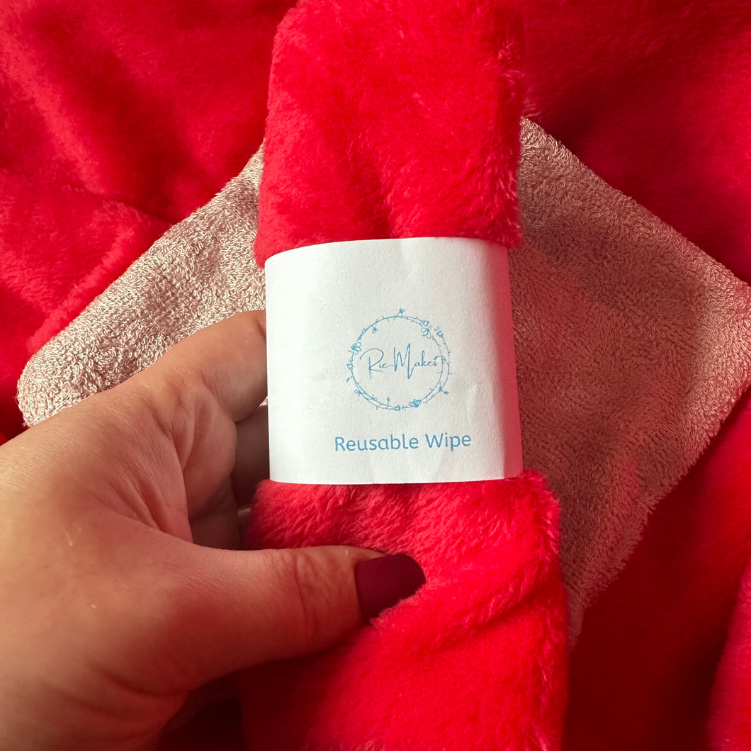 Red and Pink Unloved Large Reusable Wipes