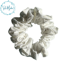 Load image into Gallery viewer, White Floral Scrunchie
