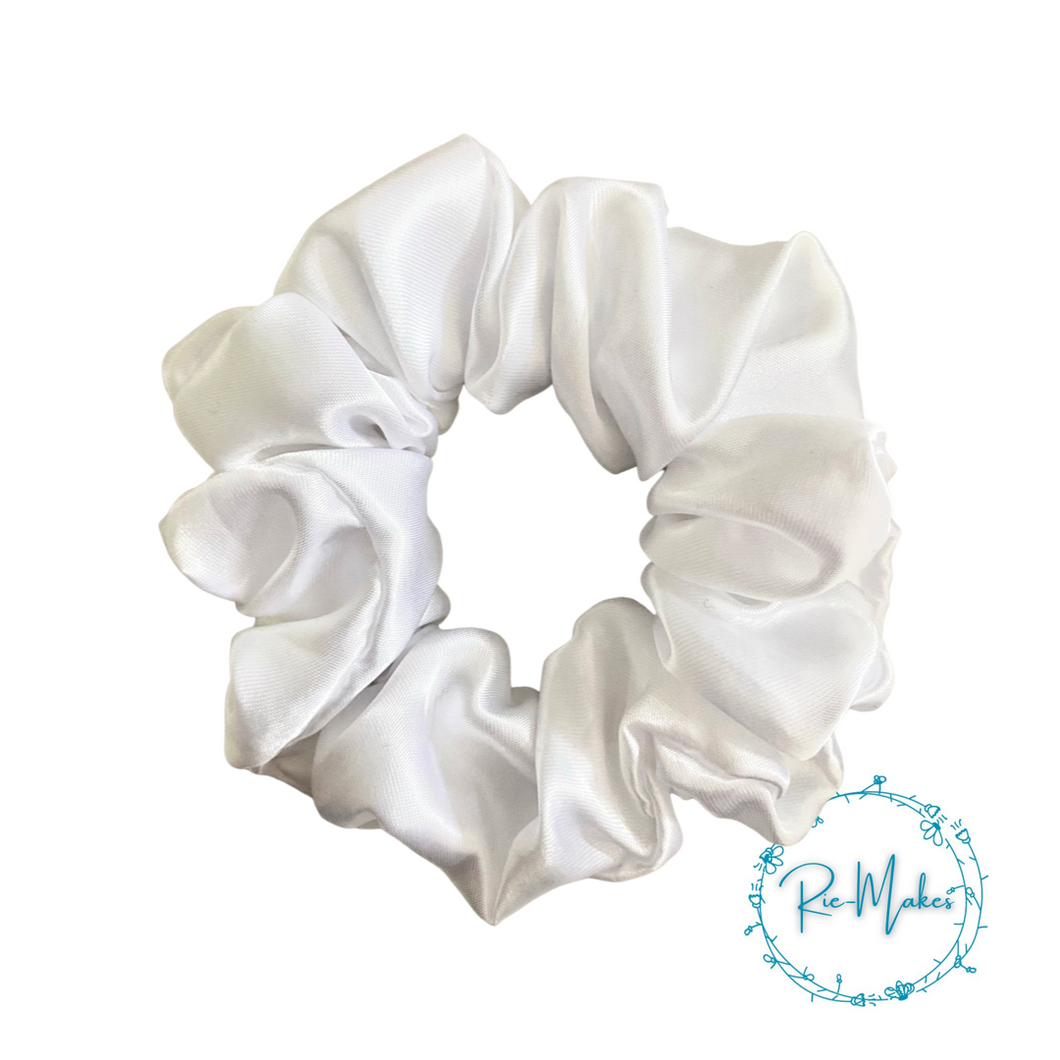 White Silky Scrunchie