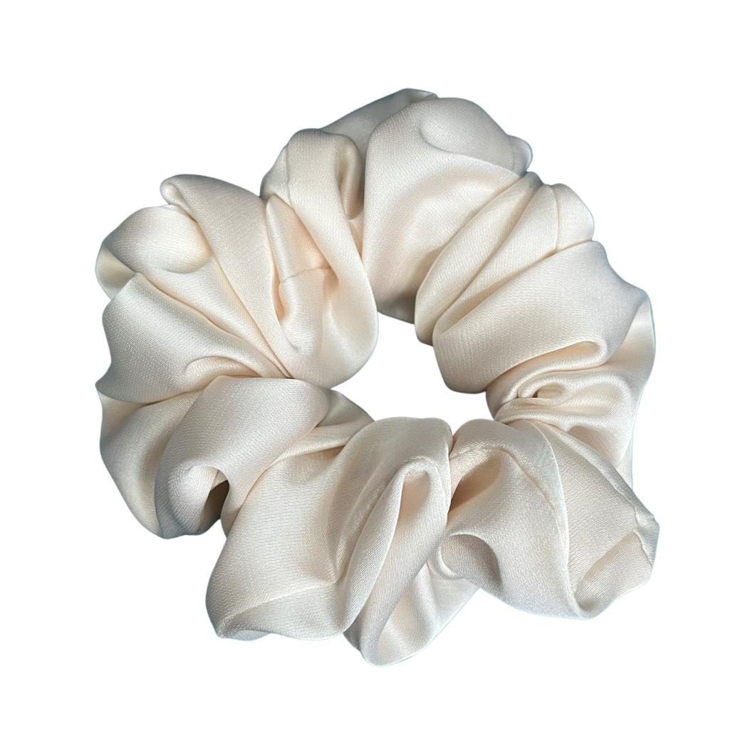 Cream Satin Scrunchie