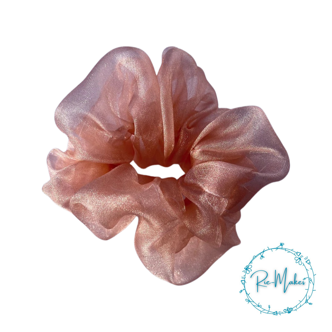 Rose Gold Organza Scrunchie